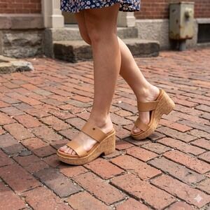 Reef Sunset Ibiza Platform Wedge Sandals Natural Tan CJ6833 Women's 9 **NEW**